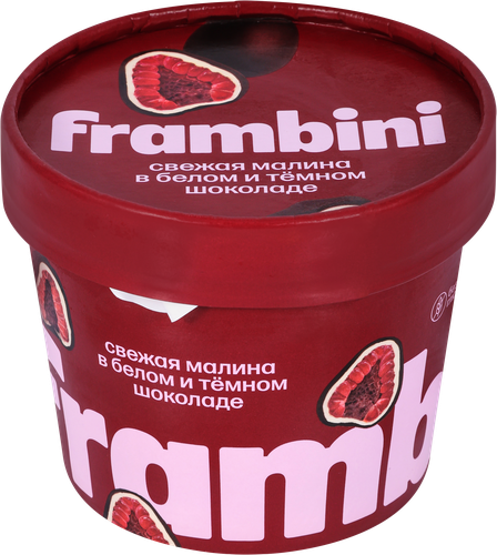Малина быстрозамороженная FRAMBINI в белом и темном шоколаде, 130г, фото
