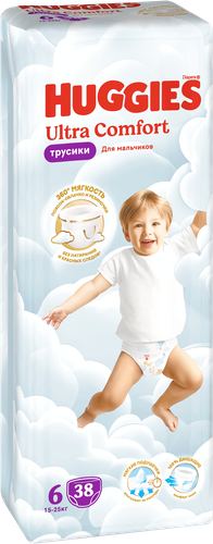 Подгузники-трусики для мальчиков HUGGIES  Ultra Comfort 6 15–25кг, 38шт, фото