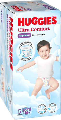 Подгузники-трусики для мальчиков HUGGIES  Ultra Comfort 5 12–17кг, 84шт, вид