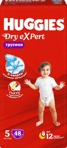 Подгузники-трусики HUGGIES Dry Expert 5 12–17кг, 48шт, фото
