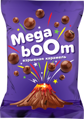 Драже шоколадное КОНДИТЕР ПРОФИ Megaboom, со взрывной карамелью, 40г, крупный план