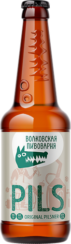 Пиво светлое ВОЛКОВСКАЯ ПИВОВАРНЯ Pils Пилс фильтрованное пастеризованное 5,2%, 0,45л, детальное фото