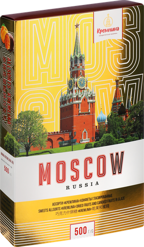 Конфеты КРЕМЛИНА Moscow сухофрукты в шоколаде, глазированные, 500г, фотография