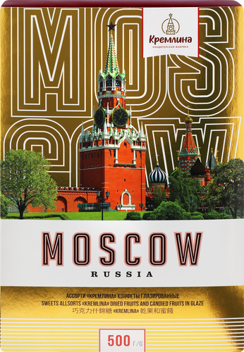 Конфеты КРЕМЛИНА Moscow сухофрукты в шоколаде, глазированные, 500г, крупный план