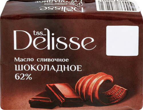 Масло сливочное DELISSE Шоколадное 62%, без змж, 180г, вид