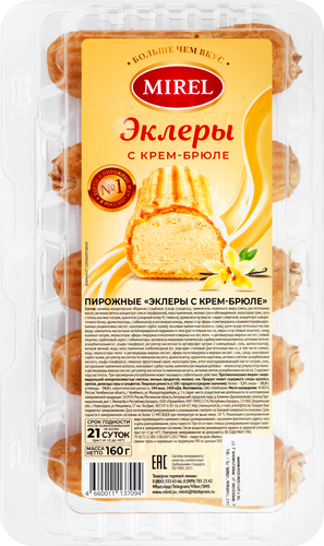Пирожные MIREL Эклеры с крем-брюле, 160г, детальное фото