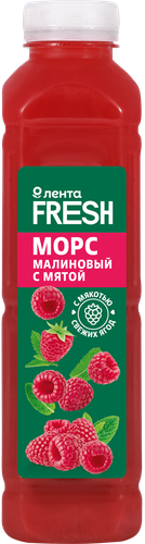 Морс малиновый с мятой ЛЕНТА FRESH, 500мл, картинка