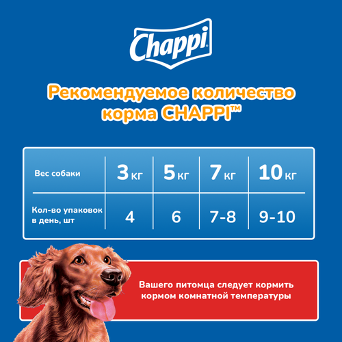 Корм консервированный для собак CHAPPI Сытный мясной обед Говядина по-домашнему, 85г, детальное фото