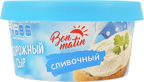 Сыр творожный BON MATIN Сливочный 30%, без змж 130г, 130г, картинка