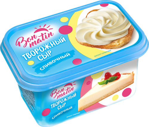 Сыр творожный BON MATIN Сливочный 30%, без змж 380г, 380г, картинка