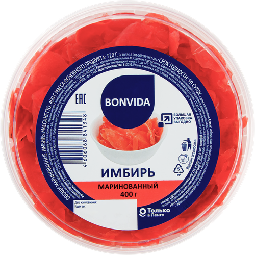 Имбирь маринованный BONVIDA, 400г, картинка
