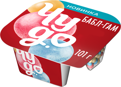 Йогурт ЧУДО Бабл-гам 4%, без змж, 101г, изображение
