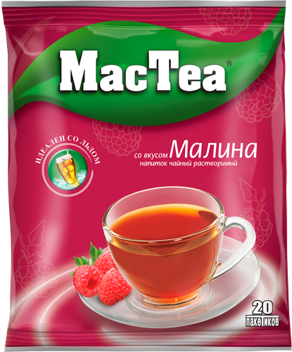 Напиток чайный растворимый MACTEA со вкусом малины, 20пак, фотография