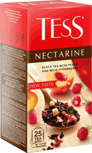 Чай черный TESS Nectarine с ароматом персика и земляники, 25пак, изображение