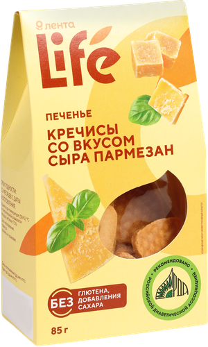 Печенье ЛЕНТА LIFE Кречисы, со вкусом сыра пармезан, 85г, детальное фото