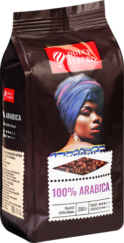 Кофе зерновой DOLCE ALBERO 100% Arabica, 250г, картинка