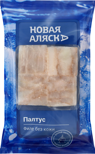 Палтус Синекорый замороженный НОВАЯ АЛЯСКА филе без кожи, 400г, крупный план