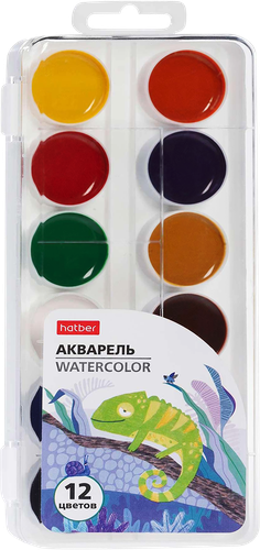 Акварель медовая HATBER Colora полусухие, 12 цветов, Арт. 083600, картинка