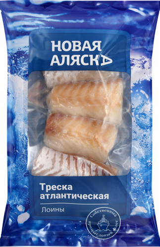 Треска Атлантическая замороженная НОВАЯ АЛЯСКА филе спинки без кожи, 400г, картинка