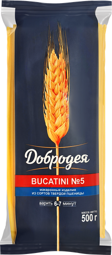Макароны ДОБРОДЕЯ Bucatini №5, группа А высший сорт, 500г, изображение