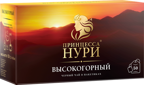 Чай черный ПРИНЦЕССА НУРИ Высокогорный, 50пак, крупный план