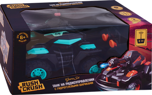 Танк RUSH&CRUSH на радиоуправлении с гидрогелиевыми шариками, Арт. 902106155, вид
