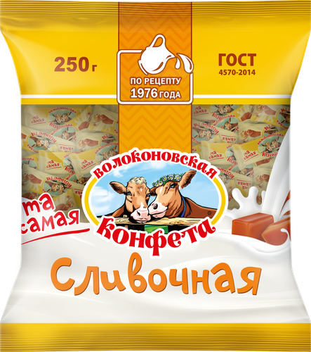 Конфеты ВОЛОКОНОВСКОЕ Сливочная, неглазированные, 250г, картинка