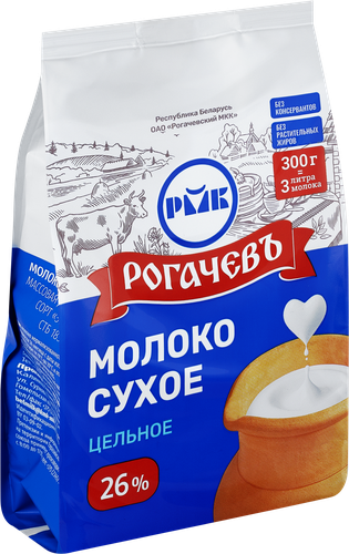 Молоко сухое РОГАЧЕВЪ цельное 26%, Экстра, 300г, фотография