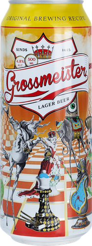 Пиво светлое GROSSMEISTER фильтрованное пастеризованное 4,8%, 0,5л