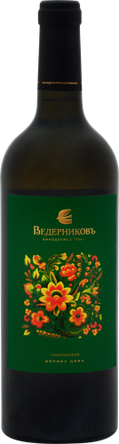 Вино ВЕДЕРНИКОВЪ Винодельня Сибирьковый Долина Дона белое сухое, 0.75л