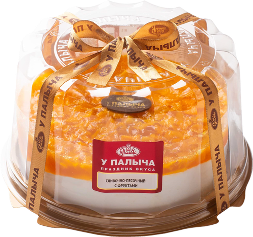 Торт сливочно-песочный У ПАЛЫЧА с фруктами, 600г, детальное фото