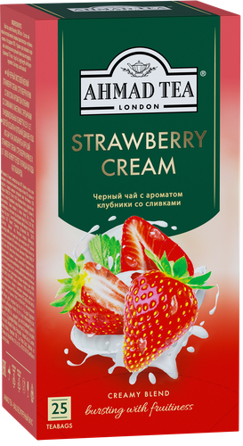Чай черный AHMAD TEA Клубника со сливками, 25пак, картинка