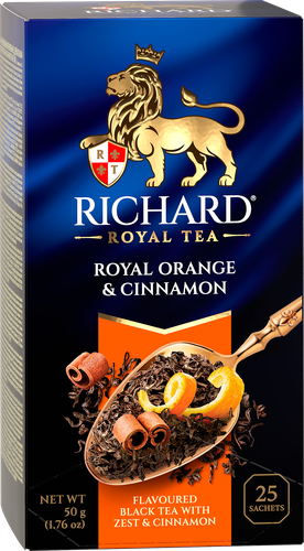 Чай черный RICHARD Royal Orange с цедрой апельсина и корицей, 25саш, детальное фото