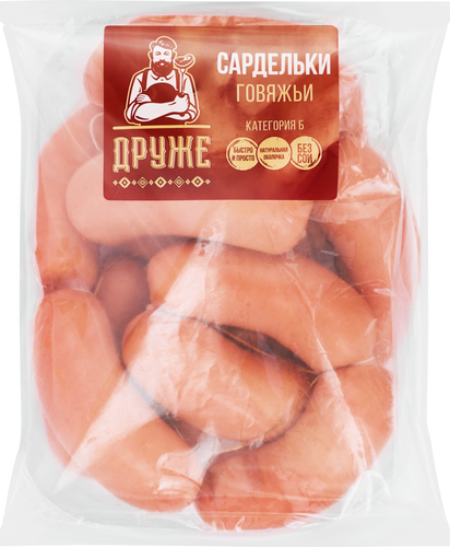 Сардельки ДРУЖЕ Говяжьи, весовые, детальное фото