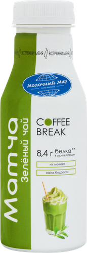 Напиток молочный МОЛОЧНЫЙ МИР Зеленый чай матча 1,3%, без змж, 280г, изображение