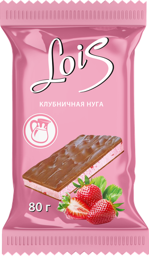Плитка кондитерская НЕВСКИЙ КОНДИТЕР Lois с клубничной нугой, 80г, крупный план