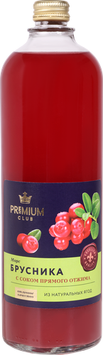 Морс PREMIUM СLUB Брусничный, 0.98л, вид