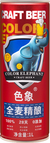Пиво светлое COLOR ELEPHANT Сэсян непастеризованное нефильтрованное неосветленное 5%, 1л, детальное фото
