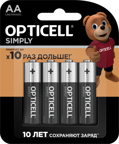 Батарейки OPTICELL Simply AA, Арт. 5051012, 4шт, фотография