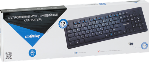 Клавиатура беспроводная SMARTBUY 206, SBK-206AG-K, мультимедийная, крупный план
