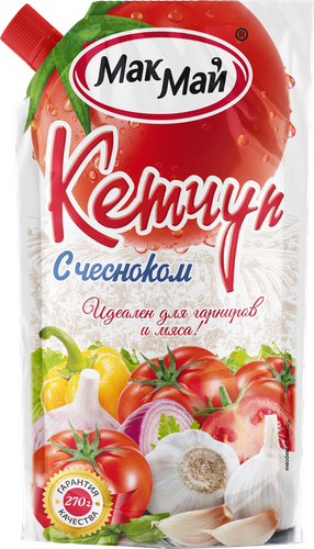 Кетчуп МАКМАЙ с чесноком, 270г, детальное фото
