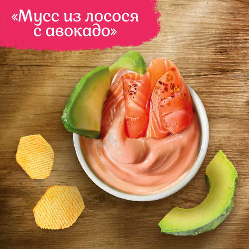 Чипсы картофельные LAY'S Из печи, со вкусом мусс из лосося с авокадо, 81г, фотография