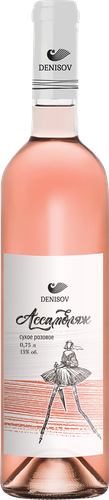 Вино DENISOV Ассамбляж розовое сухое, 0.75л