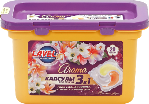 Капсулы для стирки LAVELIQ Aromа Весеннее утро, 20шт, крупный план