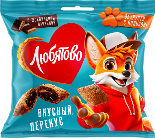 Готовый завтрак ЛЮБЯТОВО Подушечки с шоколадной начинкой, 40г, вид