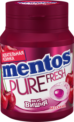 Жевательная резинка MENTOS Pure Fresh со вкусом вишни, 54г, детальное фото