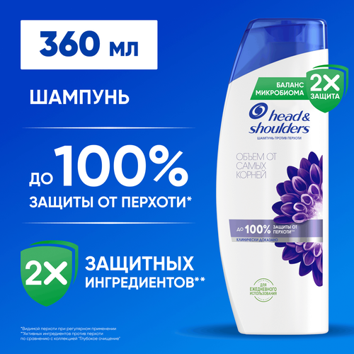 Шампунь HEAD&SHOULDERS Объем от самых корней, против перхоти, 360мл, вид