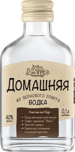 Водка ПИТЕЙНЫЙ ДОМ Домашняя 40%, 0.1л, фотография