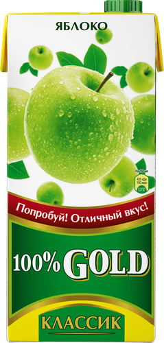 Напиток сокосодержащий 100% GOLD Classic Яблоко, 0.95л, детальное фото