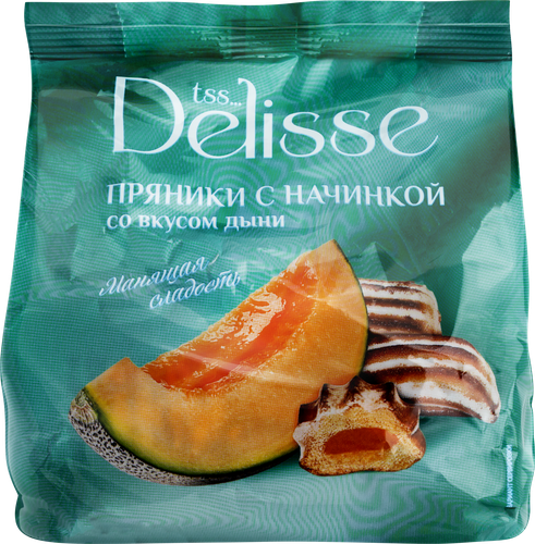 Пряники сырцовые DELISSE с начинкой со вкусом дыни, 350г, детальное фото